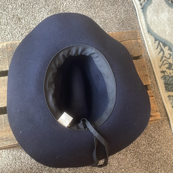 Ale by Alessandro boho black wool adjustable gaucho hat braided leather detail - Picture 6 of 7